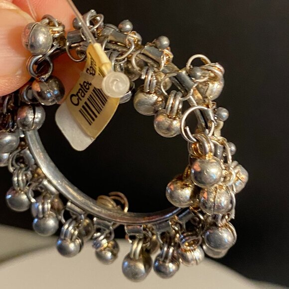 Crate & Barrel Silver Bells Holiday Napkin Rings - set of 4 - Picture 4 of 5